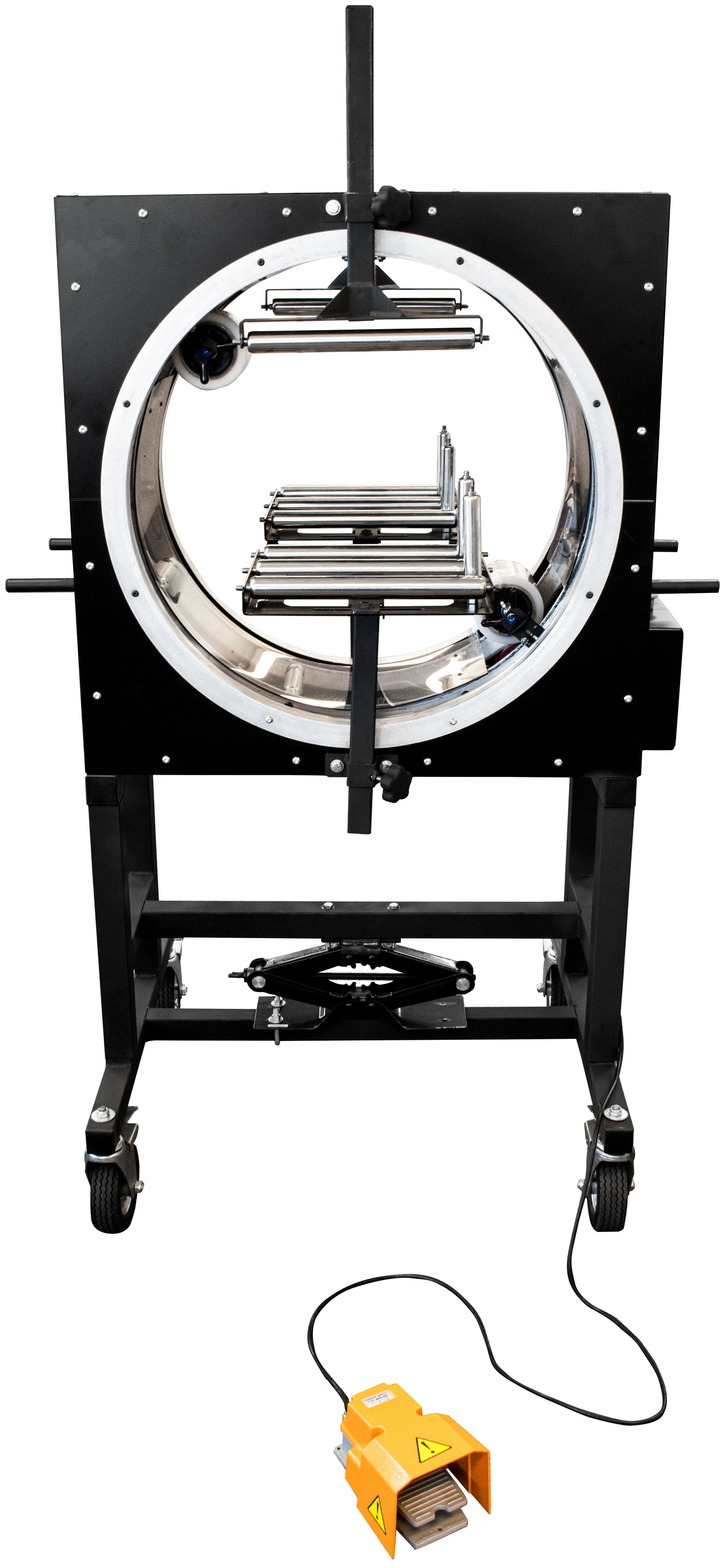 Semi-Automatic Stretch Wrap Bundling Machine - Bundle Long Objects with Ease with 5" Shrink Film - Compact Footprint - Adjustable Machine Height & Conveyor Rollers - EP-6700-25 - Made in USA