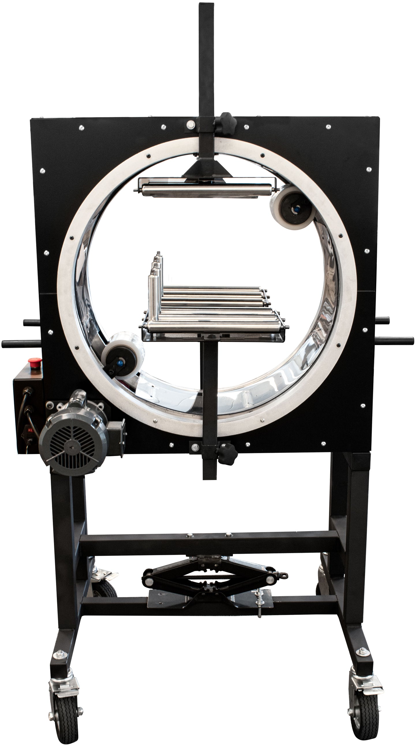 Semi-Automatic Stretch Wrap Bundling Machine - Bundle Long Objects with Ease with 5" Shrink Film - Compact Footprint - Adjustable Machine Height & Conveyor Rollers - EP-6700-25 - Made in USA