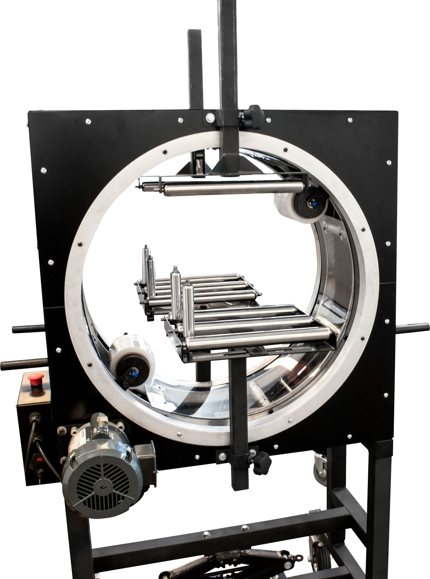 Semi-Automatic Stretch Wrap Bundling Machine - Bundle Long Objects with Ease with 5" Shrink Film - Compact Footprint - Adjustable Machine Height & Conveyor Rollers - EP-6700-25 - Made in USA