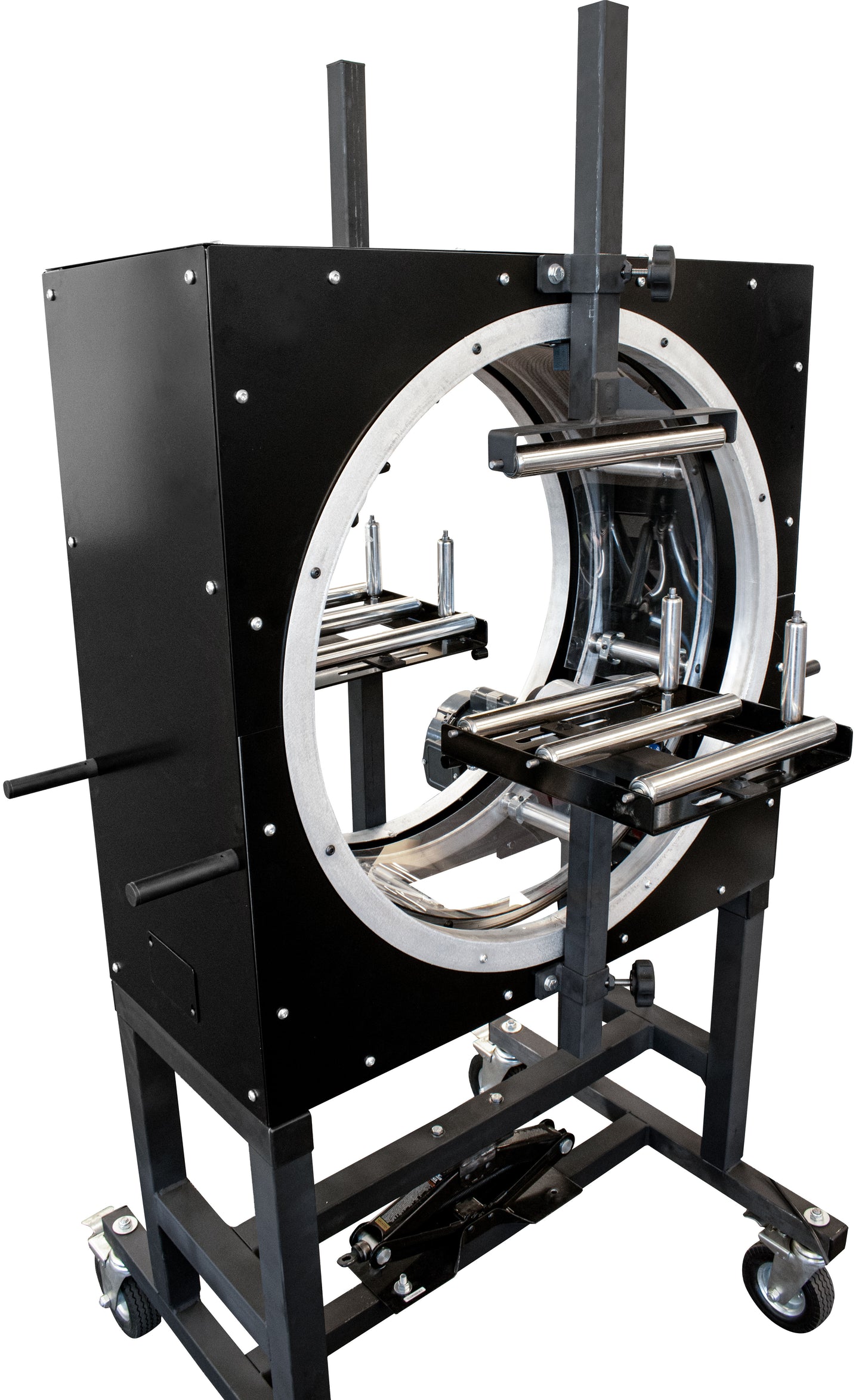 Semi-Automatic Stretch Wrap Bundling Machine - Bundle Long Objects with Ease with 5" Shrink Film - Compact Footprint - Adjustable Machine Height & Conveyor Rollers - EP-6700-25 - Made in USA