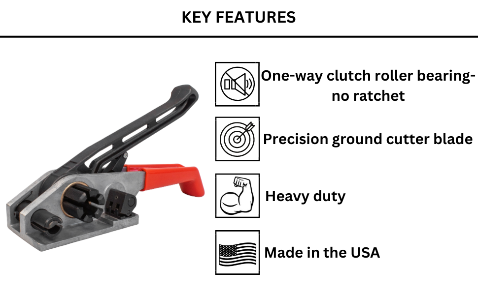 Heavy Duty Cord Strapping Tensioner 1/2" - 3/4" - Woven & Composite Strap - EP-1160 - Made in USA