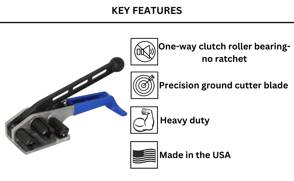 Extra Heavy Duty Poly Strapping Tensioner up to 1-1/2" - Polyester Strap - EP-1195 - Made in USA