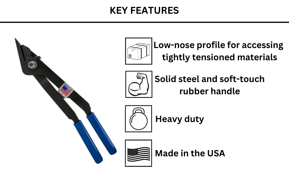 Heavy Duty Handheld Strapping Cutters - Up to 1-1/4" Steel, Poly & Cord Strap - EP-2450 - Made in USA